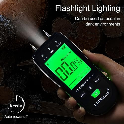 RDINSCOS Moisture Meter for Firewood Digital Wood Moisture Tester Firewood and Lumber Water Leak Detector for Wall,Lumber, building,Firewood,Humidity Tester - Image 5