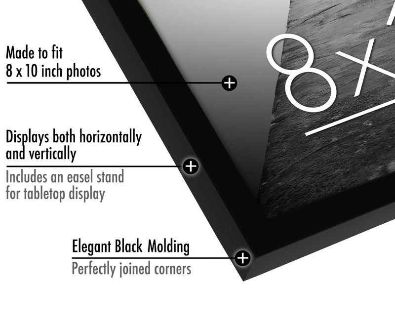 Americanflat 8x10 Picture Frame with Shatter-Resistant Glass - Set of 6 - Galleria Collection - Picture Frames for Tabletop and Wall Display - Black - Image 5