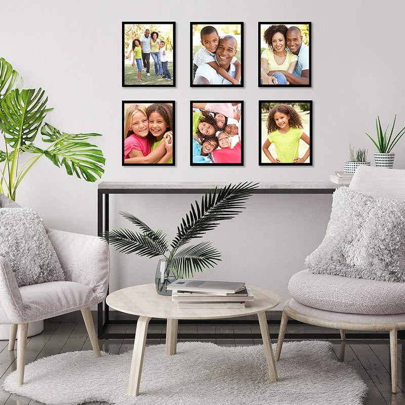 Americanflat 8x10 Picture Frame with Shatter-Resistant Glass - Set of 6 - Galleria Collection - Picture Frames for Tabletop and Wall Display - Black - Image 3