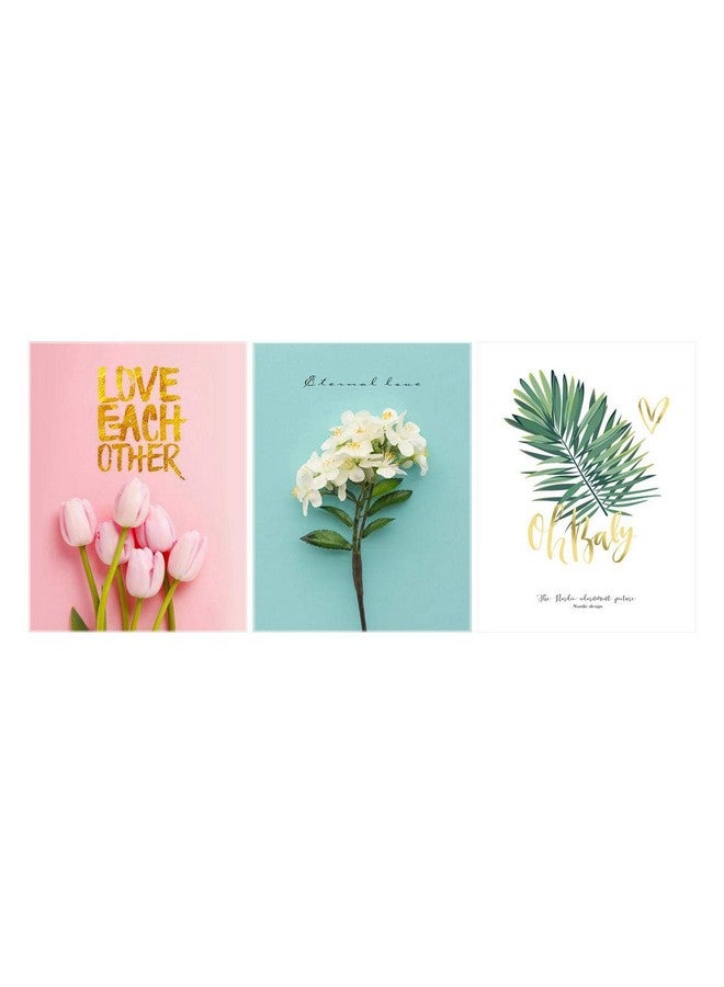 SAF paintings Set of 3 Love Flower Design UV Coated 6MM MDF Home Decorative Gift Item Painting 12 inch X 27 inch SANFC12218, Floral, Multicolour - Image 2