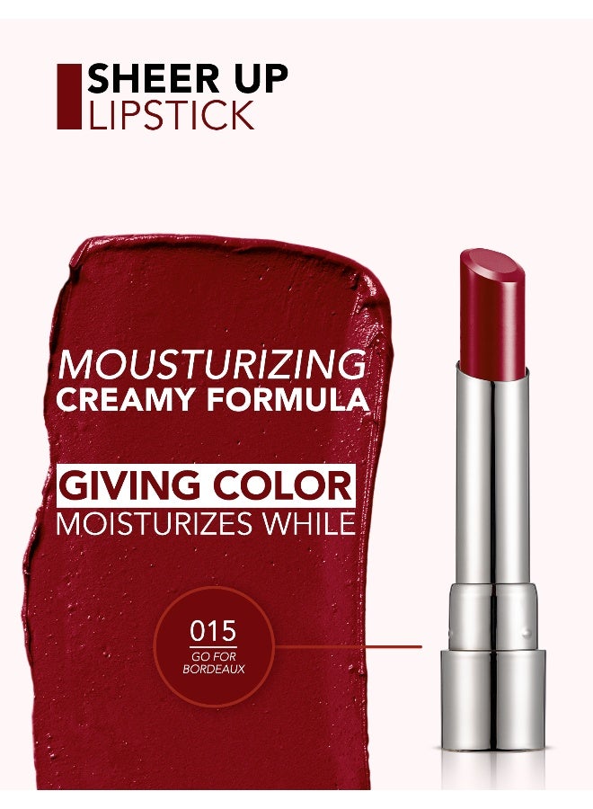 flormar Sheer Up Lipstick – 015 Go For Bordeaux – Semi-Transparent Moisturizing Lipstick, Glossy Color Finish, Oil-Enriched Smoothing Texture - Image 5