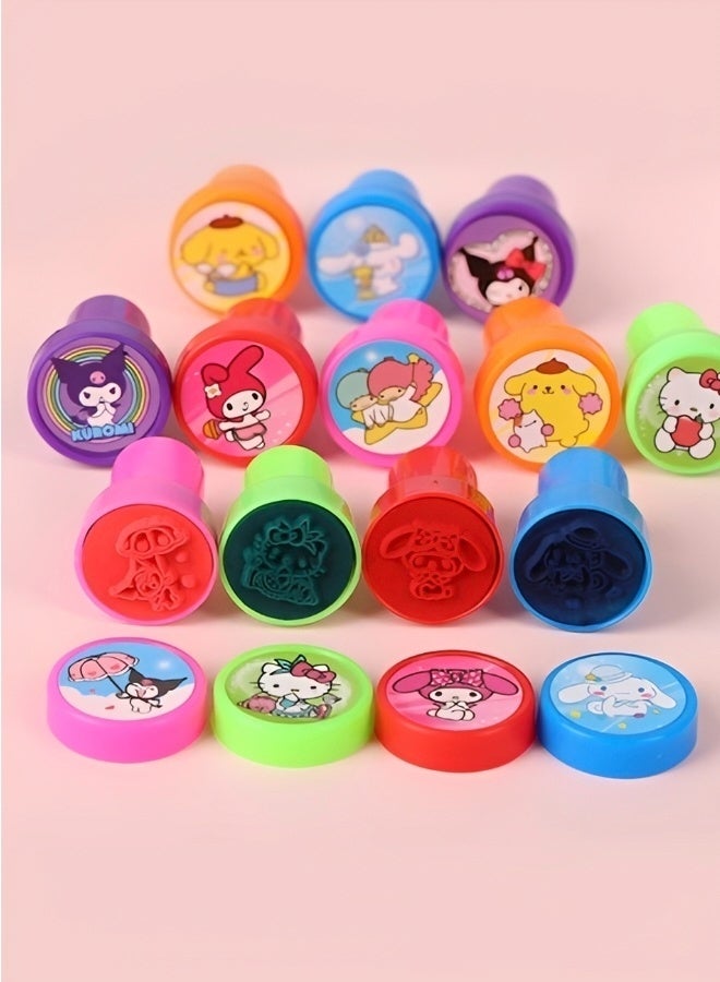 Sanrio 12 Pieces Sanrio Character Stamps for Kids Self-Ink Washable Stampers Toys for Children Crafts Party Favor School Prizes Birthday Gift Learn Props - Image 4