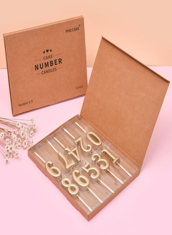 PHD CAKE 10-Pieces Champagne Numeral Birthday Candles, Cake Numeral Candles Number 0-9 Glitter Cake Topper Decoration for Birthday,Wedding Anniversary,Party Celebration - Image 4