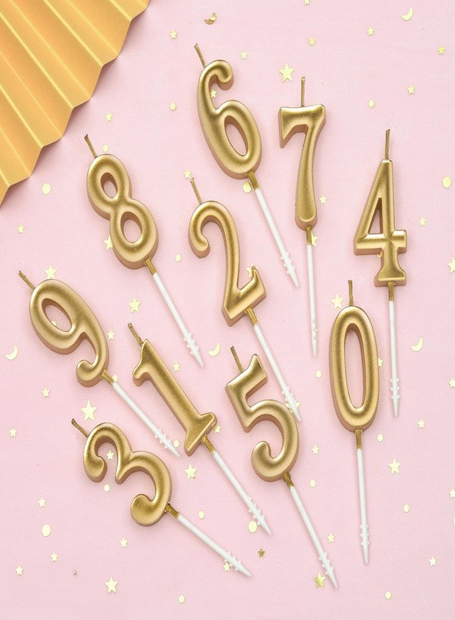 PHD CAKE 10-Pieces Champagne Numeral Birthday Candles, Cake Numeral Candles Number 0-9 Glitter Cake Topper Decoration for Birthday,Wedding Anniversary,Party Celebration - Image 3
