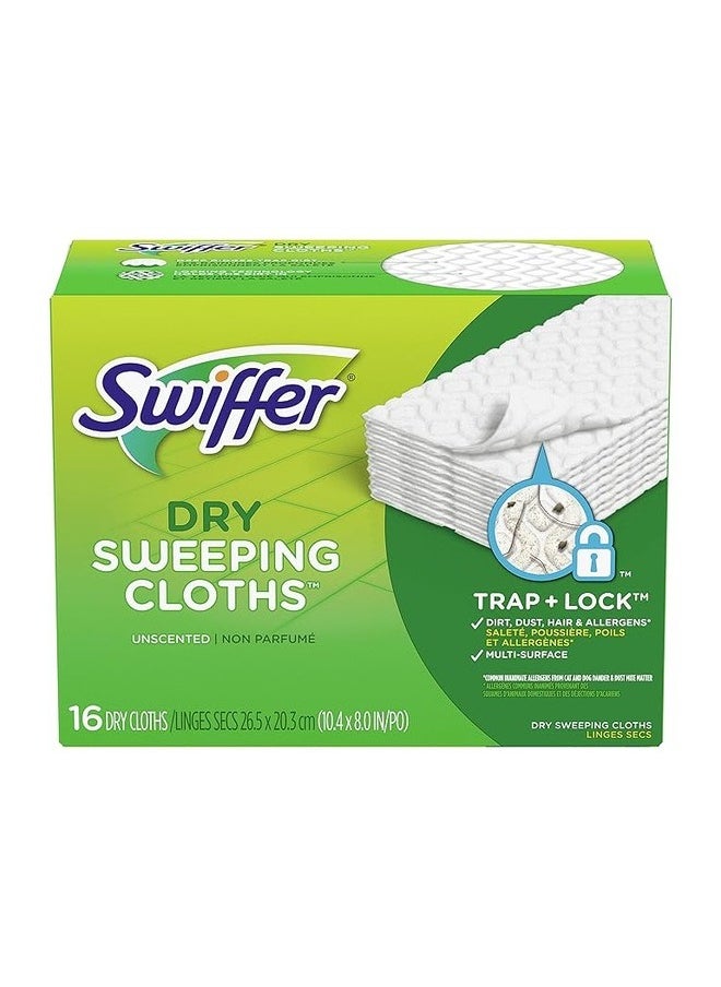 Swiffer 16-Piece Sweeper and Trap Disposable Cloth Refill White 8 x 10.4 Inch 31821  - Image 1