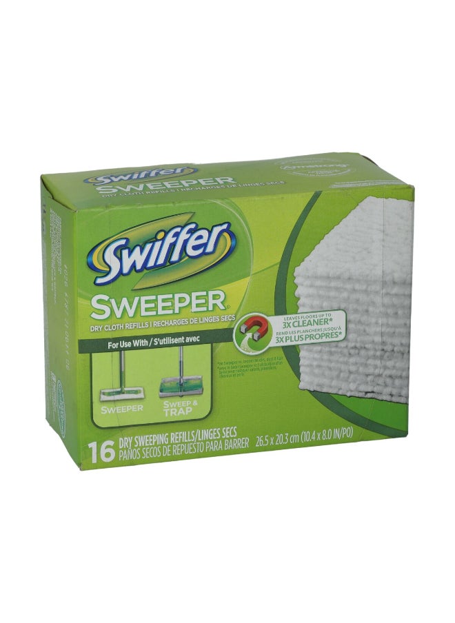 Swiffer 16-Piece Sweeper and Trap Disposable Cloth Refill White 8 x 10.4 Inch 31821  - Image 2