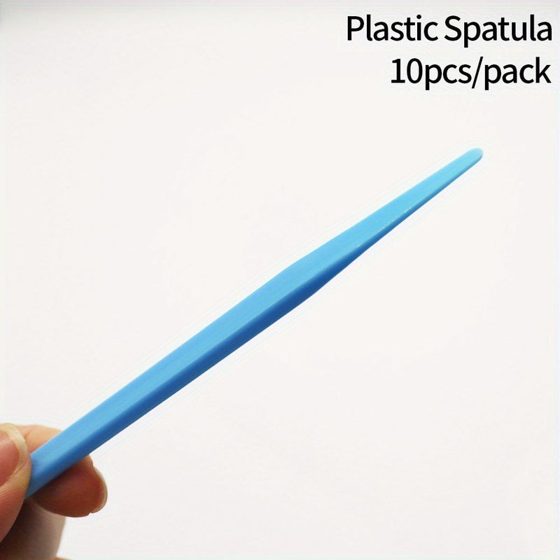 10 Pcs Pack Plastic Mixing Spatulas Disposable Oral Care Tools - Image 4