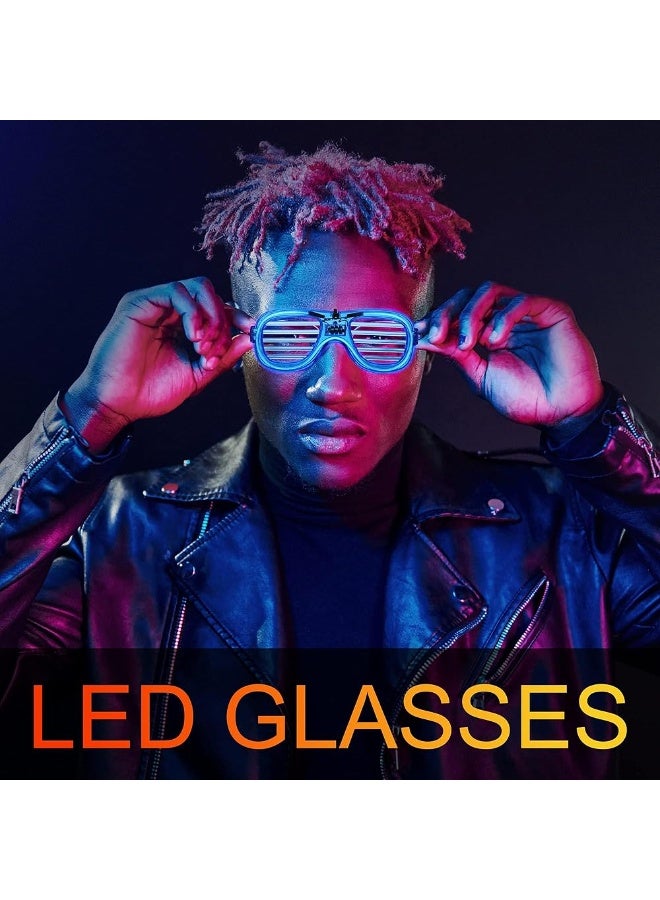 Bukela 3 Pcs LED Glasses,Glow in the Dark,3 Light Modes,Reusable for Kids & Adults Parties - Image 3