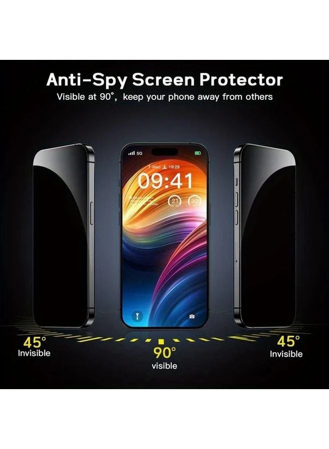حامي شاشة زجاجي مقوى للخصوصية لهاتف iPhone 15 Pro - مضاد للتجسس وسهل التركيب - Image 2
