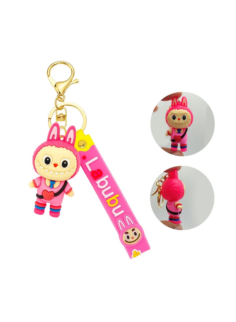 Labubu Cartoon Keychain with Silicone Strap & Metal Buckle | 3D PVC Pendant Key Holder | Cute Bag Charm for Keys, Backpacks, Purses, Office & Car Accessories | Durable, Scratch-Resistant & Lightweight - Image 5