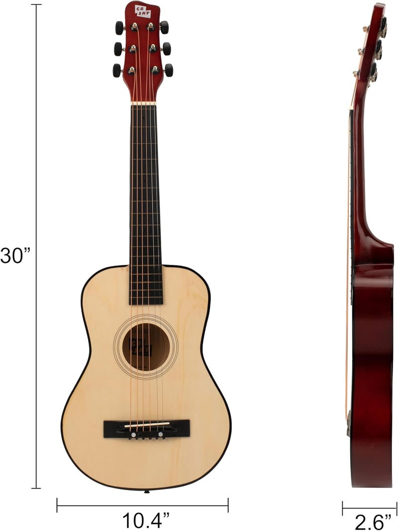 CB SKY 30" Wooden Acoustic Guitar for Kids/Boys/Girls/Beginners/Guitar for age 3-5 5-9 Natural - Image 4