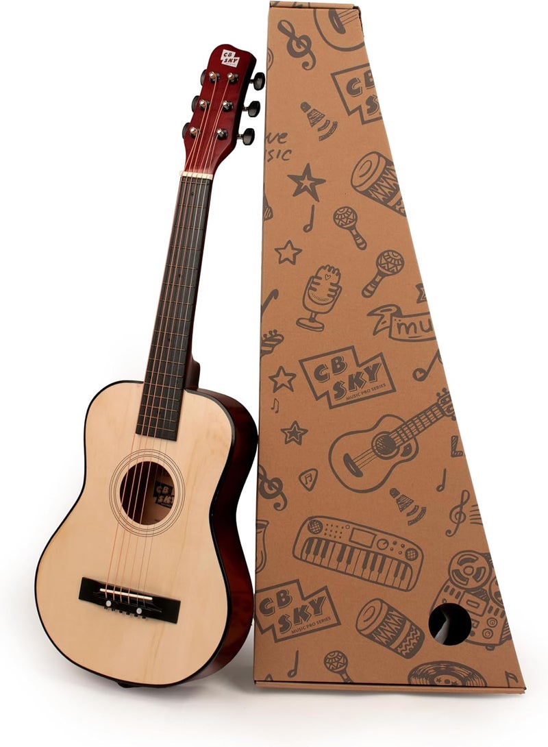 CB SKY 30" Wooden Acoustic Guitar for Kids/Boys/Girls/Beginners/Guitar for age 3-5 5-9 Natural - Image 1