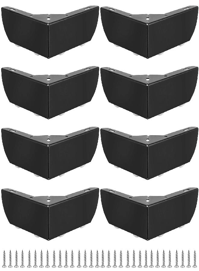 ZOENHOU ZOENHOU 8 PCS 2 Inch Heavy Duty Metal Sofa Legs, Black Minimalist Design Furniture Feet with Screws, Furniture Legs for TV Cabinet Couch Cupboard Replacement Parts  - Image 2