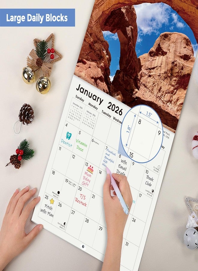 SKYDUE 2026 Wall Calendar 12" x 12", 14-Month Calendar National Parks - Image 2