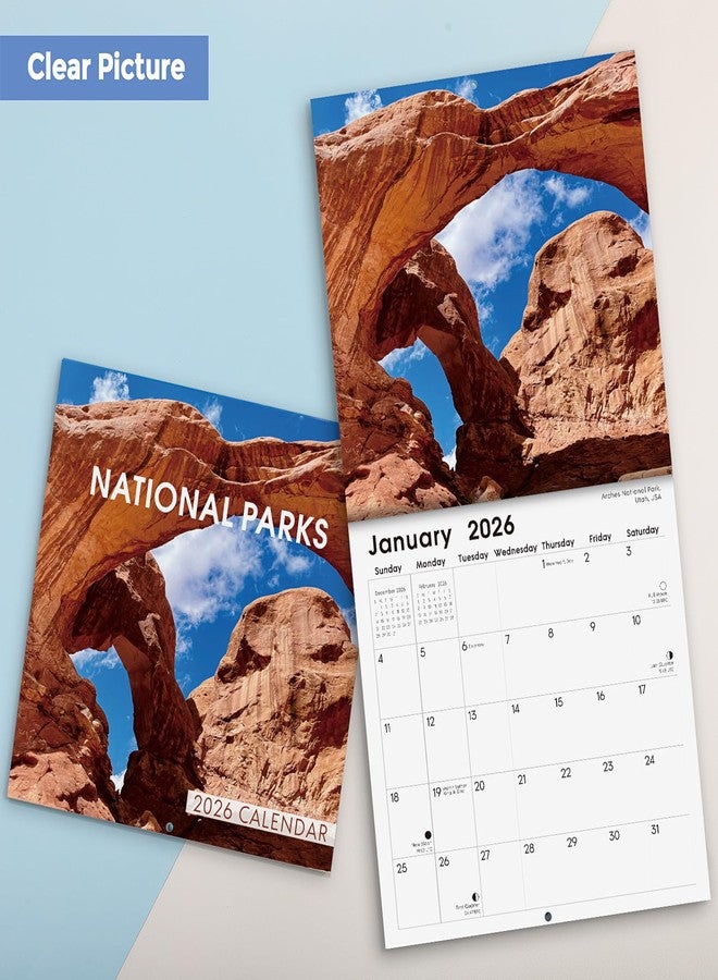 SKYDUE 2026 Wall Calendar 12" x 12", 14-Month Calendar National Parks - Image 5