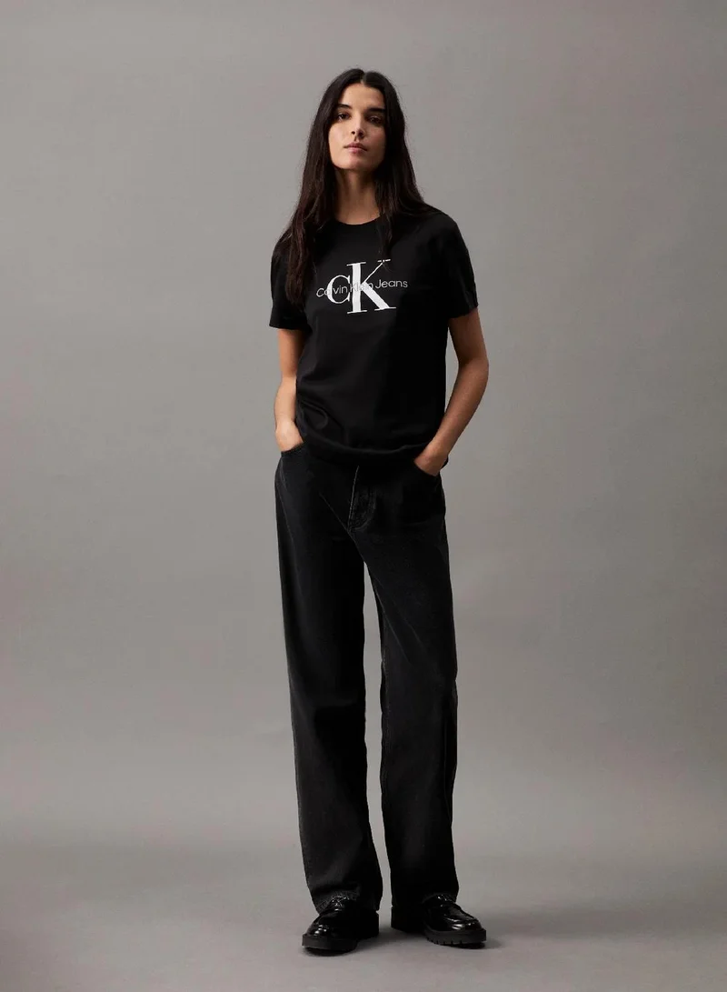 Calvin Klein Ck Black Monogram T-Shirt for Women | Best Price UAE