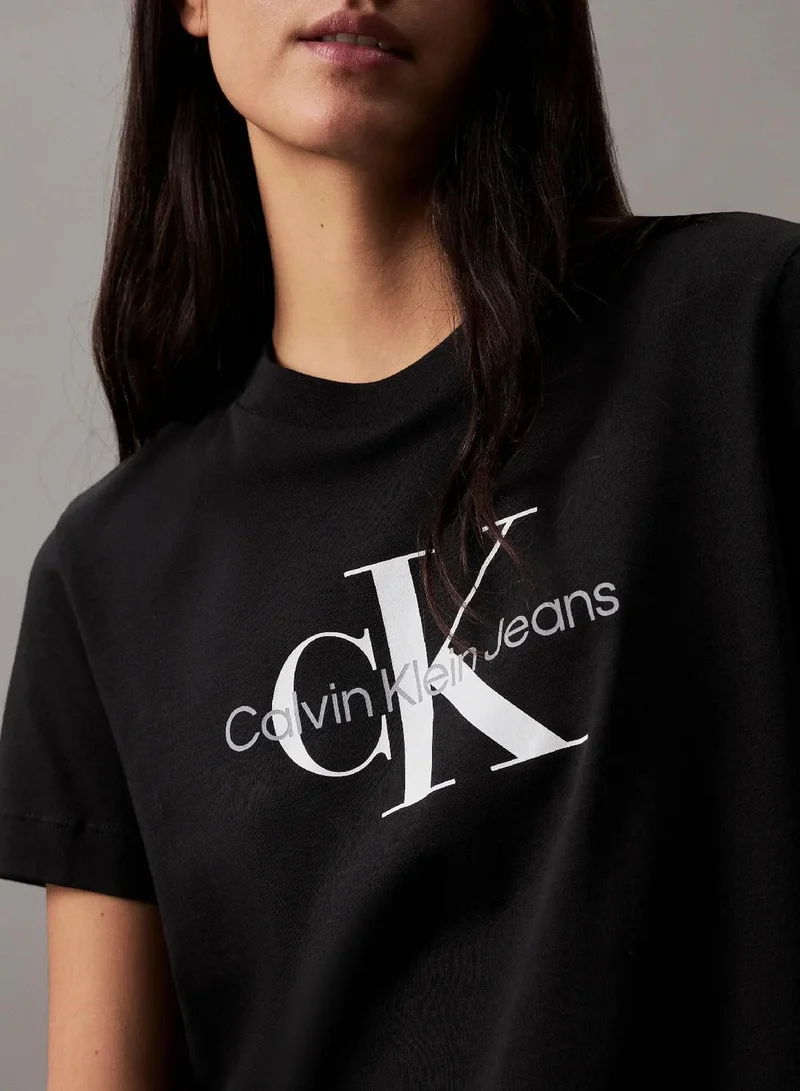Calvin Klein Ck Black Monogram T-Shirt for Women | Best Price UAE