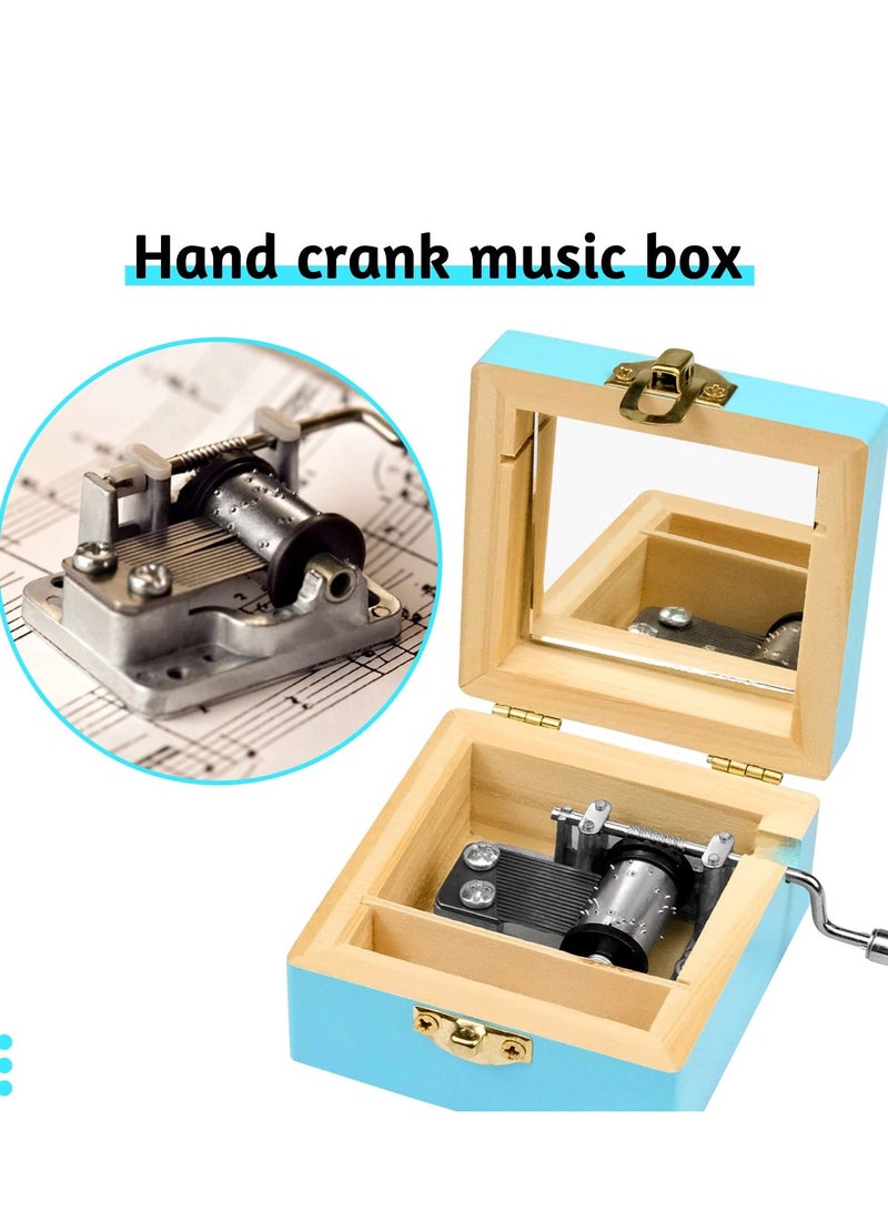 واي آند دي Handmade Unicorn Wooden Music Box, Hand Cranked Mini Antique Carved Musical Box Gift for Teens Adults, Kids, Boys, Girls, Friends - Image 3