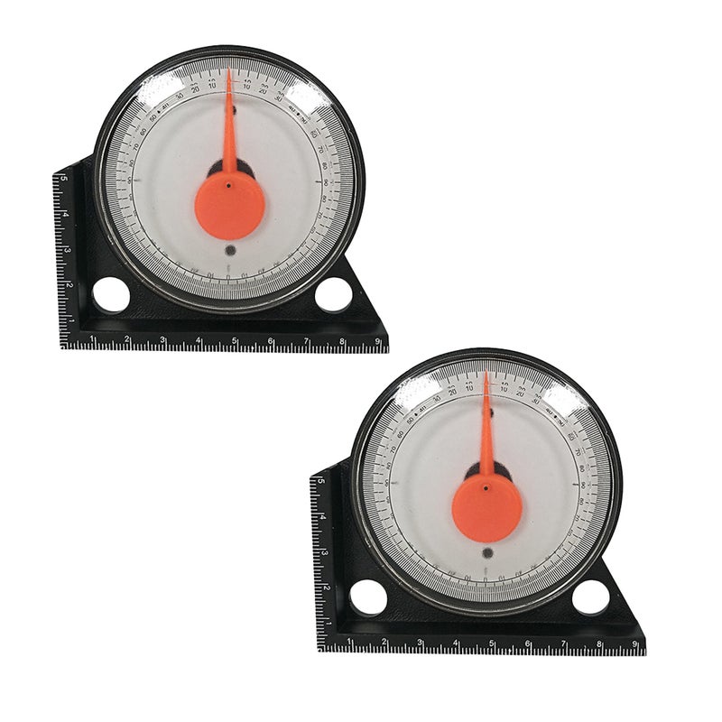 2Pcs High Precision Pointer Type Inclinometer Inclination Box Goniometer Angle Meter for Tile Fixing - Image 1