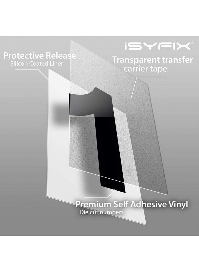 iSYFIX iSYFIX Black Vinyl Number 1 (One) Stickers - 6 Pack 6 inch Self Adhesive - Decal Die Cut & Pre-Spaced for Mailbox, Signs, Window, Door, Cars, Trucks, Home, Business, Address Number, Indoor & Outdoor  - Image 3