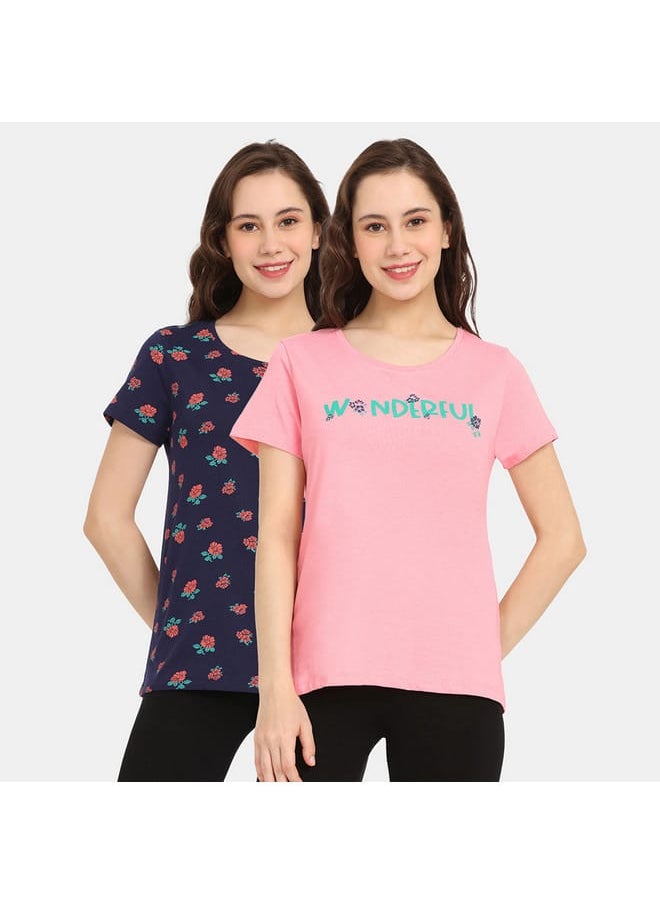 zivame Set of 2 - Zivame Printed T-shirt with Short Sleeves  - Image 1