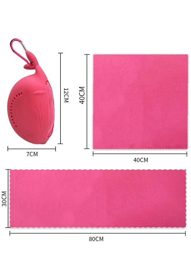 Geustos 2 Pack Cooling Towel (40×40cm),Cooling Gym Towel,Chilly Towel with Silicone Portable Storage Box,Microfiber Towel,High Absorbent Sweat Towel for Yoga,Running,Gym,Outdoor Sports (Yellow/Pink) - Image 3