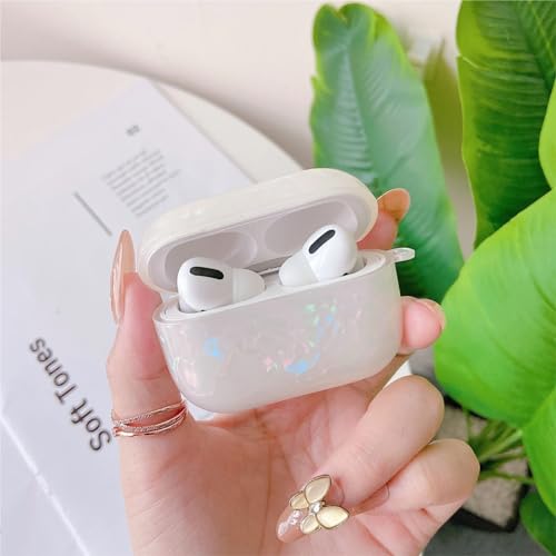 Olytop for Cute Glitter Airpods Pro 3 Case 2025 with Cleaner Pen, Shell Pattern Apple Airpod iPod Pro 3rd Generation Cover Protective Skin Girl Women with Luxury Pearl Keychain, Colorful - Image 3