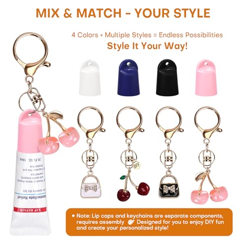 Rolitwils 4 Pcs Keychain Holder for Aquaphor & Mario Badescu Lip Balm - Polypropylene Cap Accessory - Fit Lip Balm Keychain - Image 4