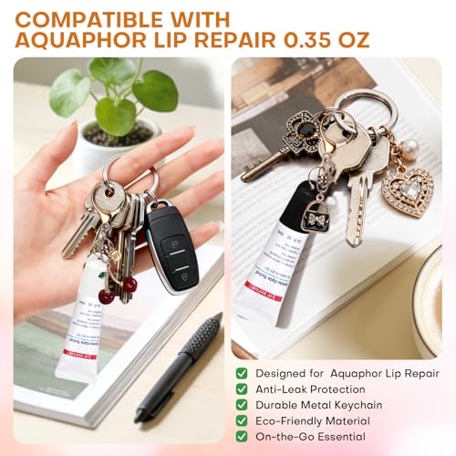Rolitwils 4 Pcs Keychain Holder for Aquaphor & Mario Badescu Lip Balm - Polypropylene Cap Accessory - Fit Lip Balm Keychain - Image 2
