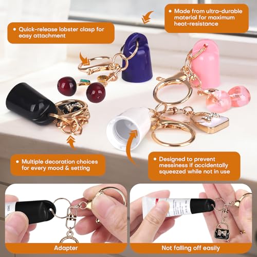 Rolitwils 4 Pcs Keychain Holder for Aquaphor & Mario Badescu Lip Balm - Polypropylene Cap Accessory - Fit Lip Balm Keychain - Image 5