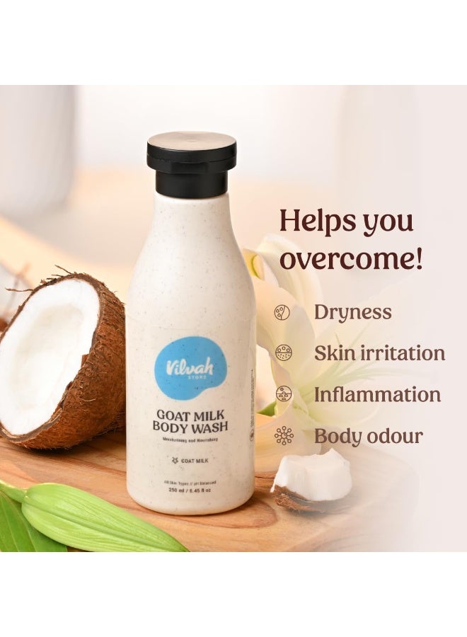 Vilvah Store Goat Milk Body Wash, 250ml - Image 2
