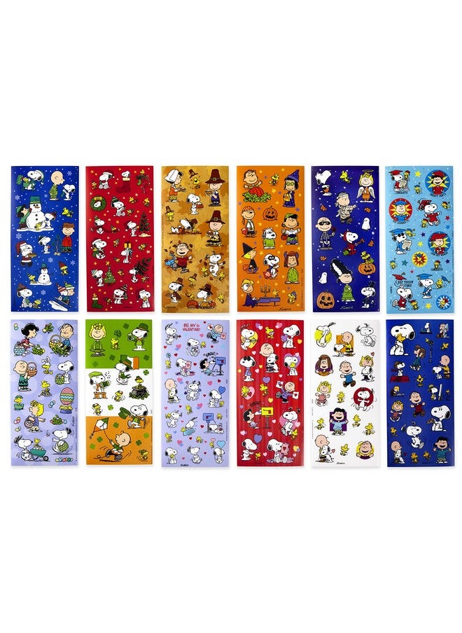 Hallmark - Peanuts Stickers For Kids (Pack Of 237 Stickers 12 Sheetsall Occasion Halloween Valentines Day Holiday) - Image 1