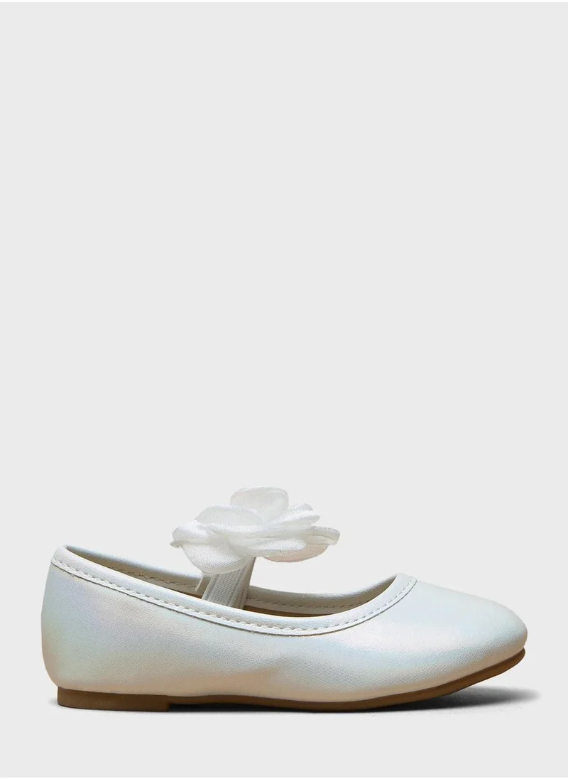 shoexpress Kids Slip Ons Flower Detail Ballerinas