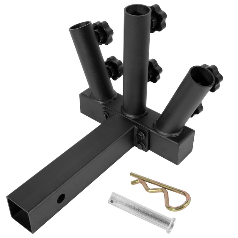 Yoursme Flagpole Hitch Mount 3 Flag Pole Holder Universal Flagpole Truck Flag Pole Mount Heavy Duty with Anti-Wobble Screws 2 inches Receiver Hitch for Car Trailer Flag Pole - Image 1