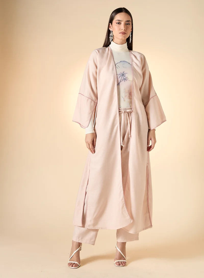 Hadiyath Al Madinah Embellished  Abaya Set 4-Piece - HM