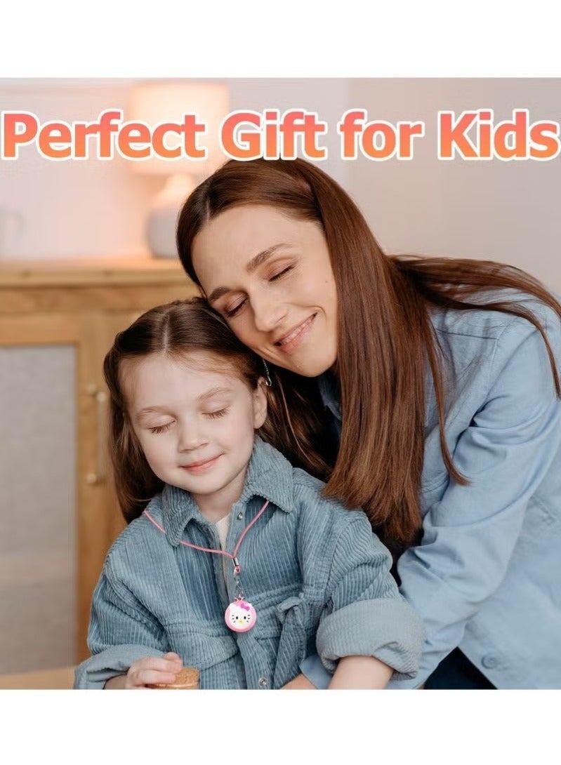 AirTag Necklace Kids, 2 Pack Holder for Apple Air Tag Toddler Silicone Hidden Case Convenient Than Wristband Bracelet Child AirTags Holder for Girls (Pink, Yellow), silicone - Image 3