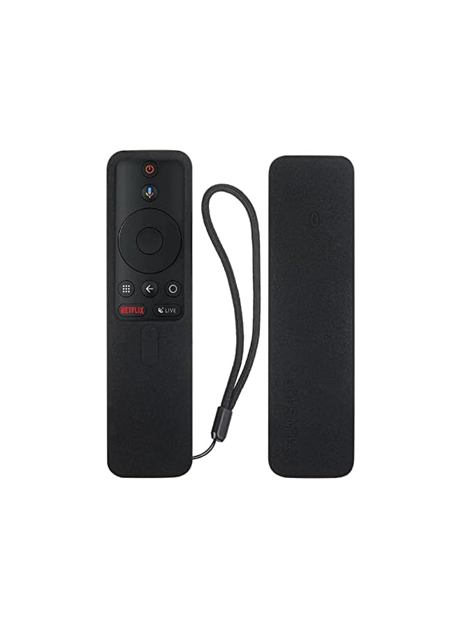 TV Remote Control Protective Case Sleeve Protector Cover Skin Holder compatible with Xiaomi Mi TV Box S (Black)