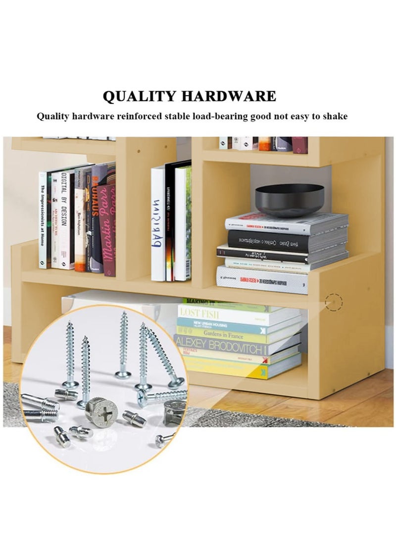 XiuWoo 10-Tier High-Capacity Free-Standing Wood Bookcase and Bookshelf Organizer, Home Office Storage Rack, Home Display Rack - Image 4