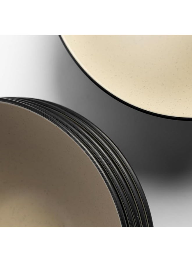 Master Gold 6 Piece Premium Melamine "Bowl" Perfect for Serving Soup, Soup, Noodles & Rice | Durable Shatterproof, Dishwasher & Microwave Safe | Serving Bowl (Beige | Black, 18cm)  - Image 5