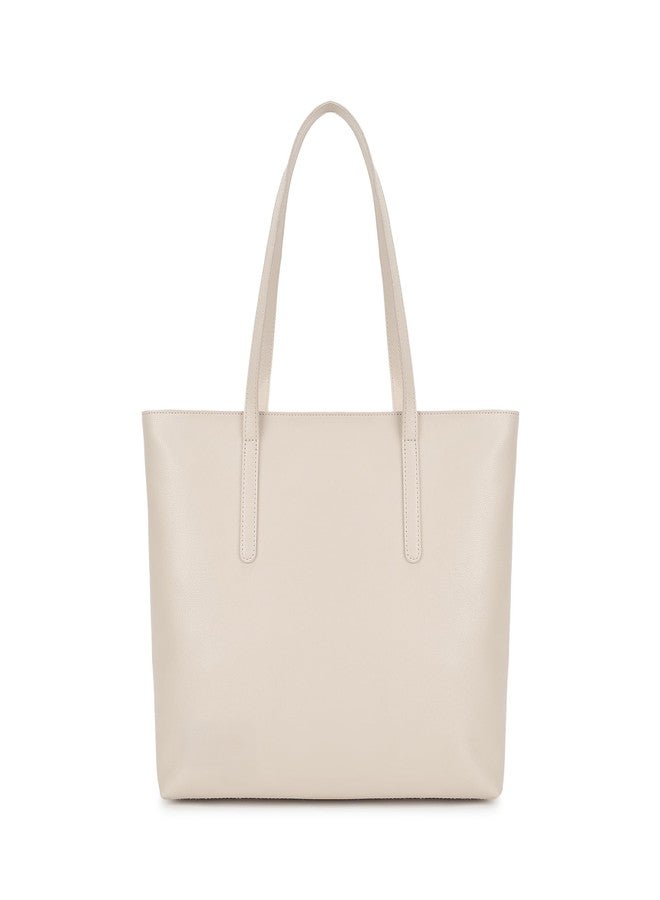 Fastrack Casual Tote Bag For Girls, Large Size With A Zipper Closure And Padded Laptop Compartment, Compatible With Laptops Up To 15 Inches, Double Handle Tote Bag, Beige - Image 5