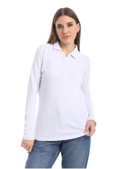 Andora Pique Patterned Polo Shirt_White  - Image 1