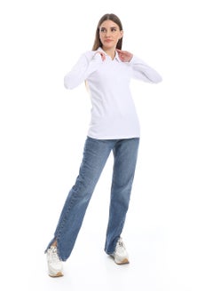 Andora Pique Patterned Polo Shirt_White  - Image 5