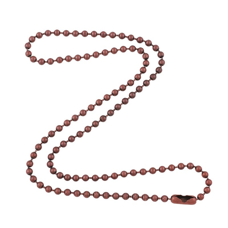 DragonWeave 3.2mm Antique Copper Ball Chain Necklace with Extra Durable Color Protect Finish - 26 Inches - Image 4