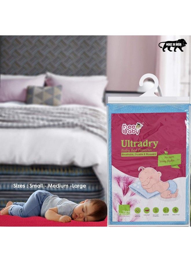 Ultradry Waterproof Soft Fleece Baby Bed Protector High Absorbent Washable & Reusable Quick Dry Sheets For Infants New Born Toddlers. (Small Cobalt)