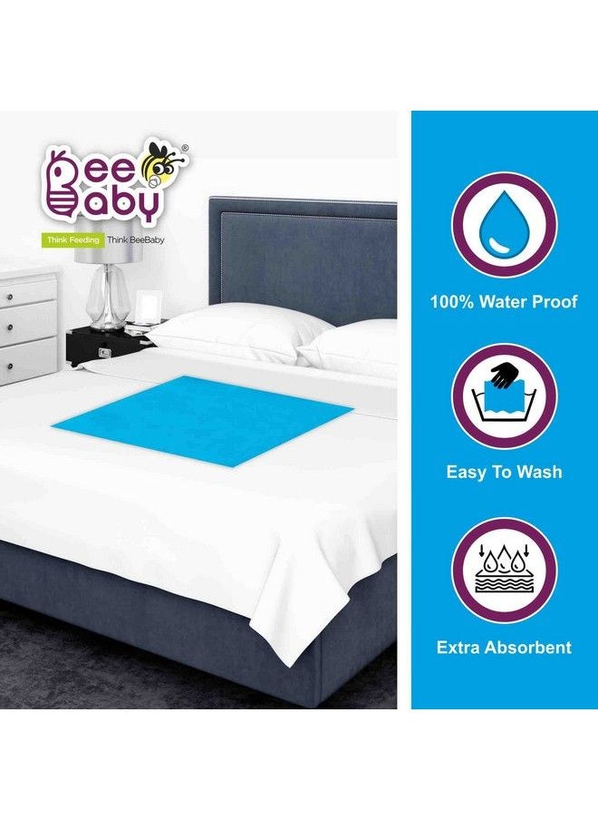 Ultradry Waterproof Soft Fleece Baby Bed Protector High Absorbent Washable & Reusable Quick Dry Sheets For Infants New Born Toddlers. (Small Cobalt)