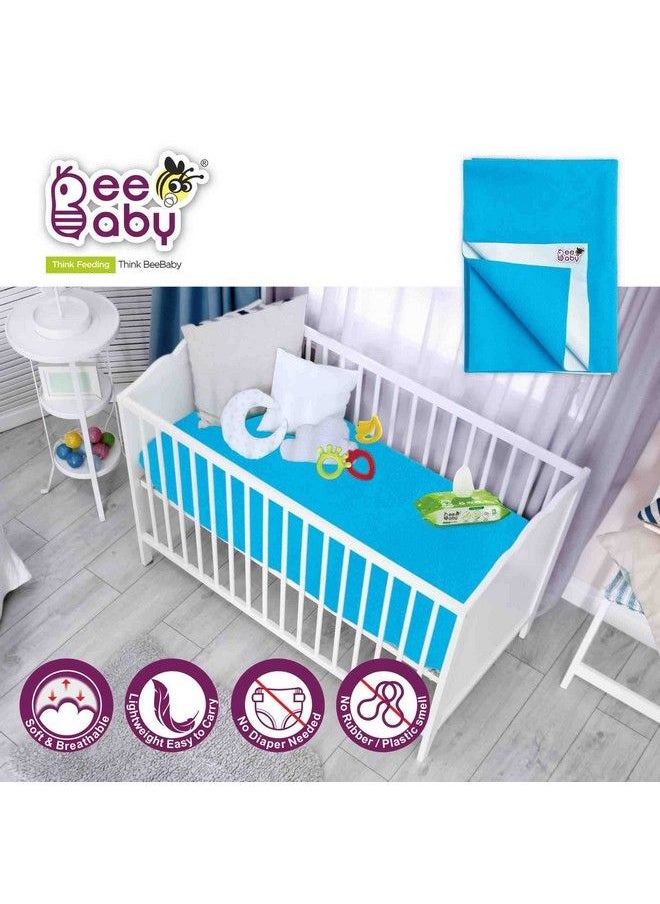 Ultradry Waterproof Soft Fleece Baby Bed Protector High Absorbent Washable & Reusable Quick Dry Sheets For Infants New Born Toddlers. (Small Cobalt)