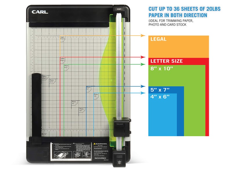 Carl Manufacturing 12220 HVY-Duty Paper Trimmer 15-Inch 36 Sht Cap. 14-Inch x15-1/4-Inch x3/4-Inch GY - Image 2