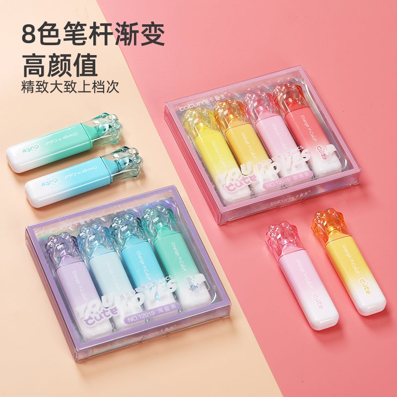 New Fashion Cat Claw Highlighter Diamond Head Super Soft Head Eye Color Hand Account Pen Student Key Color Marker Pen - Image 3