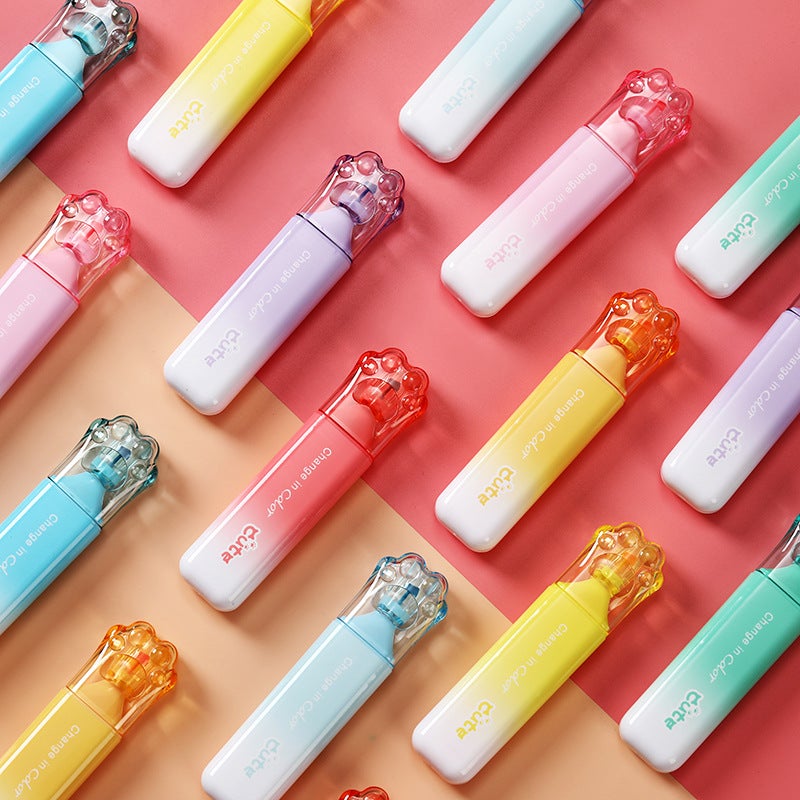 New Fashion Cat Claw Highlighter Diamond Head Super Soft Head Eye Color Hand Account Pen Student Key Color Marker Pen - Image 2
