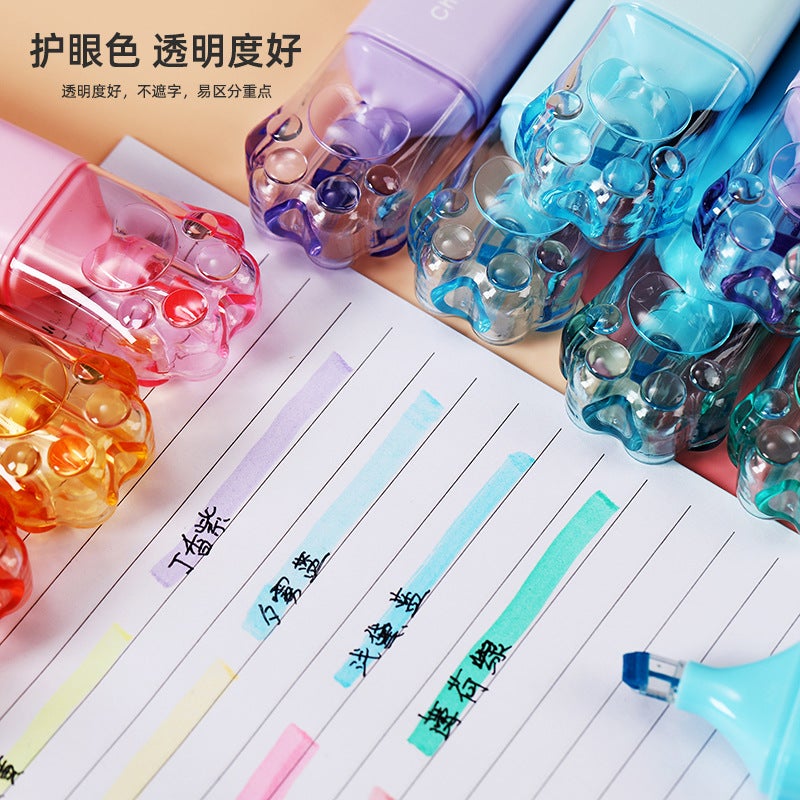 New Fashion Cat Claw Highlighter Diamond Head Super Soft Head Eye Color Hand Account Pen Student Key Color Marker Pen - Image 4